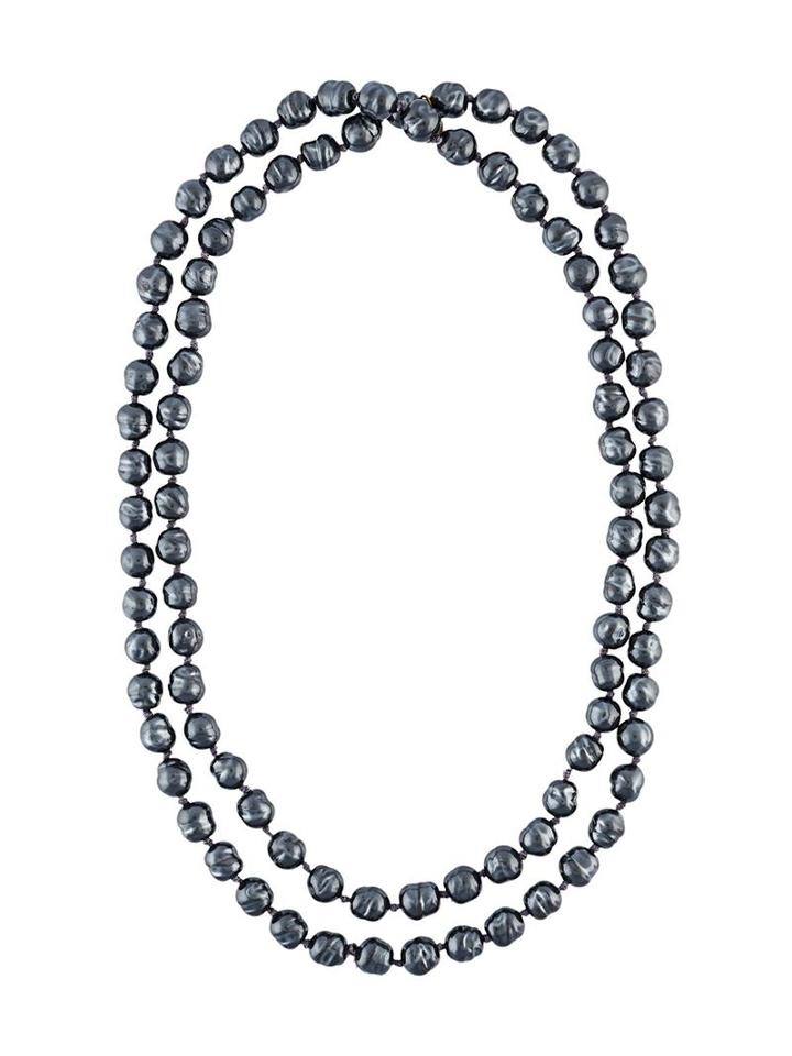 Chanel Vintage Faux Pearl Necklace, Women's, Blue