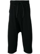 Isabel Benenato - 3/4 Drop Crotch Trackpants - Men - Spandex/elastane/viscose - M, Black, Spandex/elastane/viscose