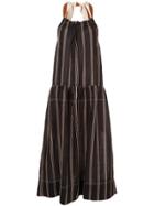 Lee Mathews Striped Midaxi Dress - Black