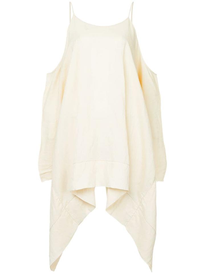 Uma Wang Cold-shoulder Flared Top - Neutrals