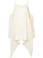 Uma Wang Cold-shoulder Flared Top - Neutrals