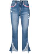 Sjyp Frayed Cut Off Jeans - Blue