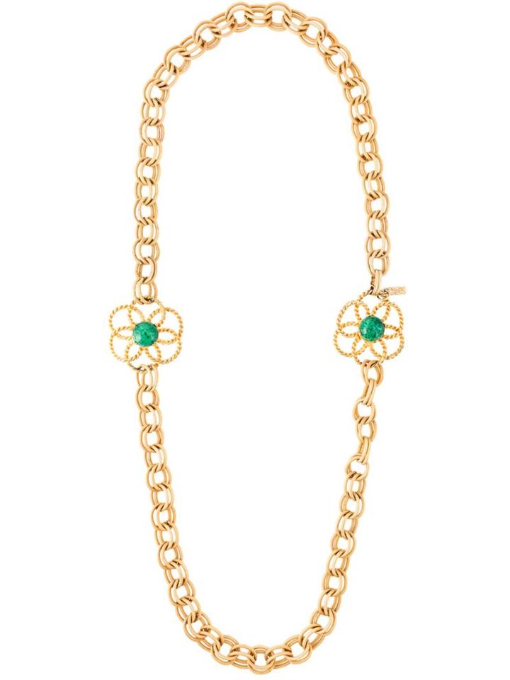Yves Saint Laurent Vintage Flower Chain Necklace