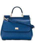 Dolce & Gabbana Medium 'sicily' Tote, Women's, Blue, Calf Leather