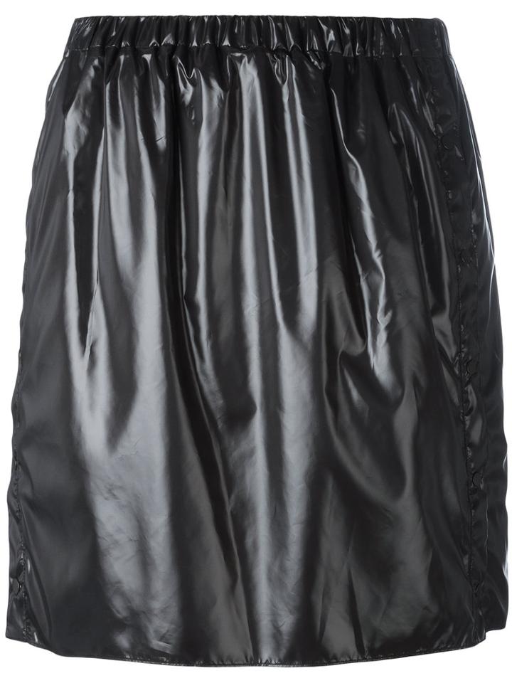 Kenzo High Shine Mini Skirt, Women's, Size: 36, Black, Polyethylene/cotton
