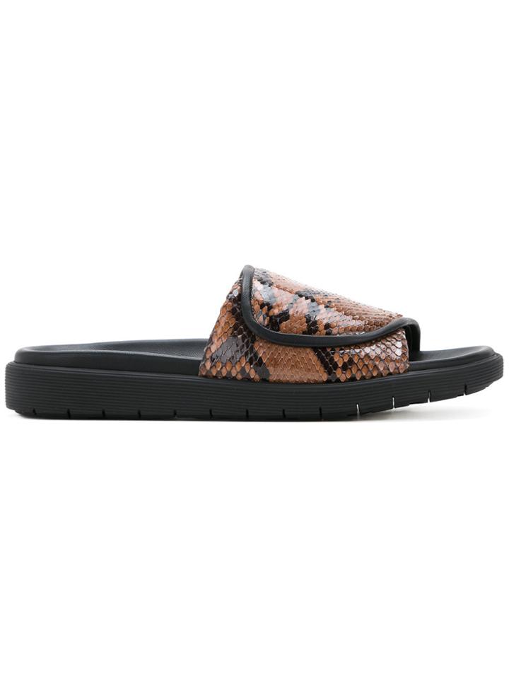 Helmut Lang Padded Slides - Brown