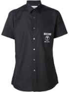 Moschino Logo Patch Pocket Shirt, Men's, Size: 38, Black, Cotton
