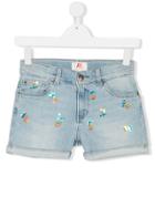 American Outfitters Kids Teen Sequin-embellished Denim Shorts - Blue