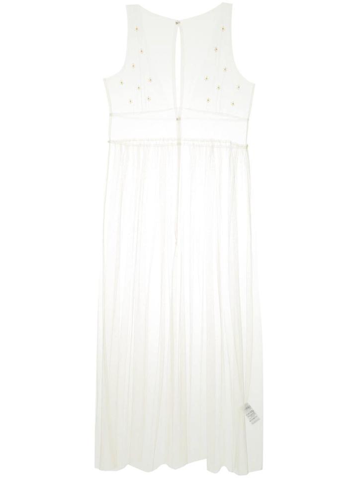 Tu Es Mon Trésor Flower Beads Sleeveless Dress - Neutrals