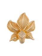 Christian Dior Pre-owned 1980s Embellished Flower Brooch - Gold