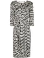 Diane Von Furstenberg Patterned Midi Dress - Black