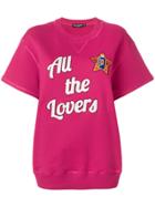 Dolce & Gabbana All The Lovers Short Sleeved Sweatshirt - Pink &