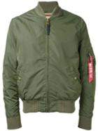 Alpha Industries Arm Pocket Bomber Jacket, Men's, Size: Xl, Green, Nylon