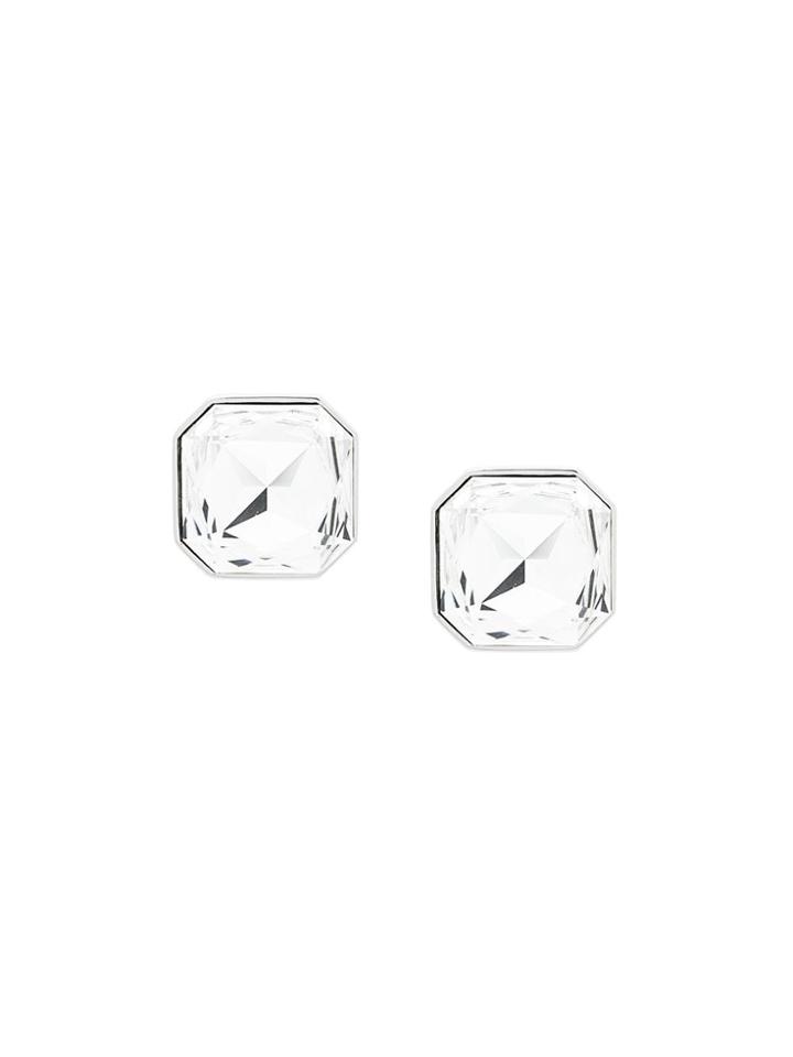 Saint Laurent Square Smoking Earrings - Metallic