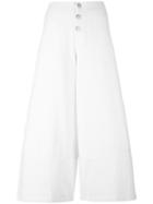See By Chloé Wide Leg Cropped Trousers - White