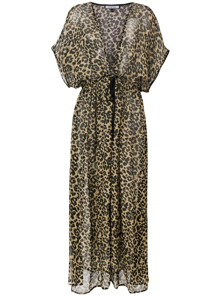 Fisico Leopard Print Sheer Gilet - Black