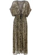 Fisico Leopard Print Sheer Gilet - Black