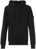 Stone Island - Logo Patch Hoodie - Men - Cotton - L, Black, Cotton