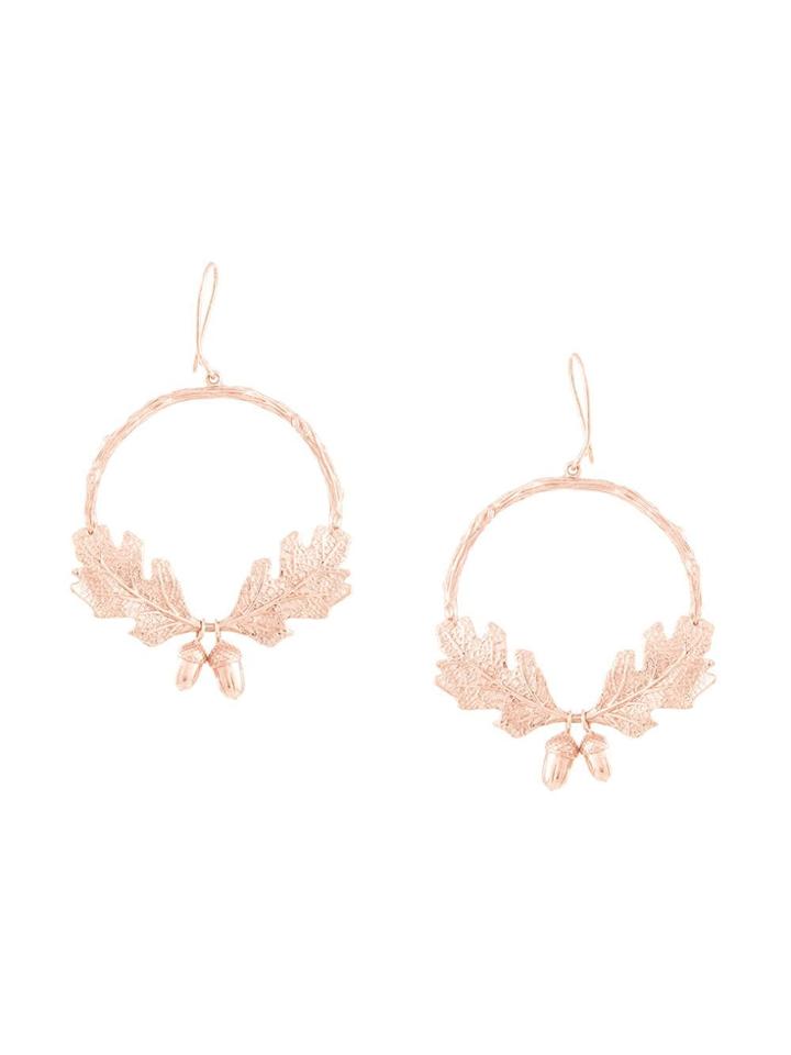 Karen Walker Acorn & Leaf Wreath Earrings - Metallic