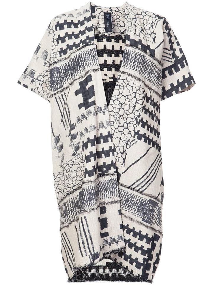 Zero + Maria Cornejo Multi Print Cardi-coat, Women's, Size: Xs/s, White, Cotton/nylon/metallic Fibre