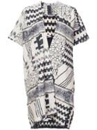 Zero + Maria Cornejo Multi Print Cardi-coat, Women's, Size: Xs/s, White, Cotton/nylon/metallic Fibre