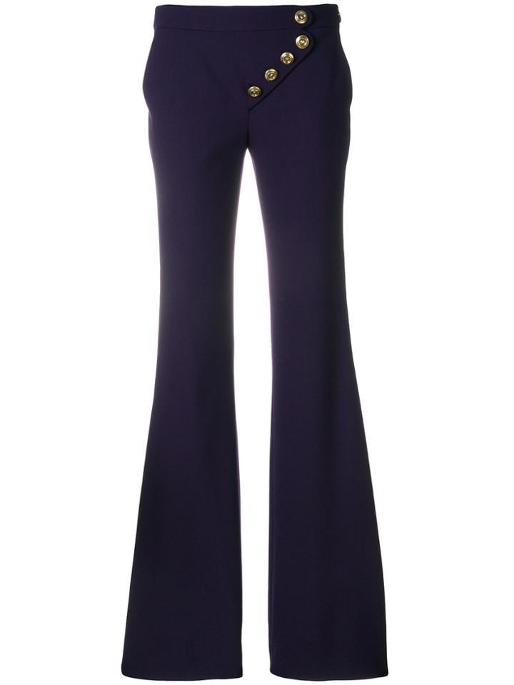 Chloé Asymmetric Flared Trousers - Pink & Purple