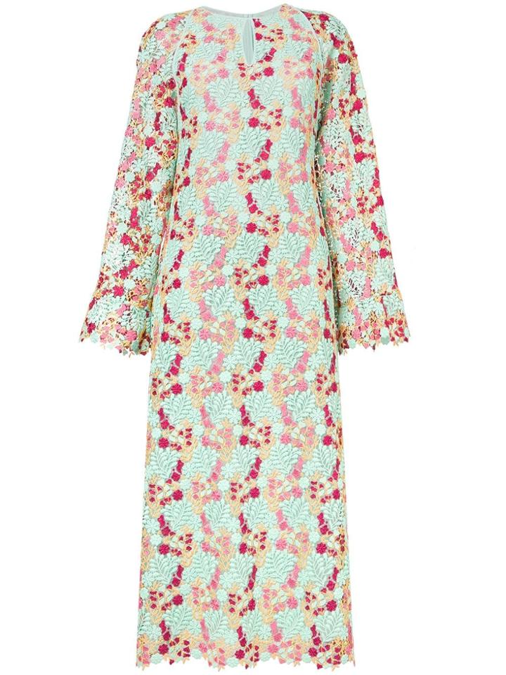 Giamba Floral Crochet Dress - Green