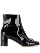 Salvatore Ferragamo Gancio Varnished Boots - Black
