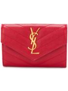 Saint Laurent Monogram Compact Tri-fold Wallet - Red