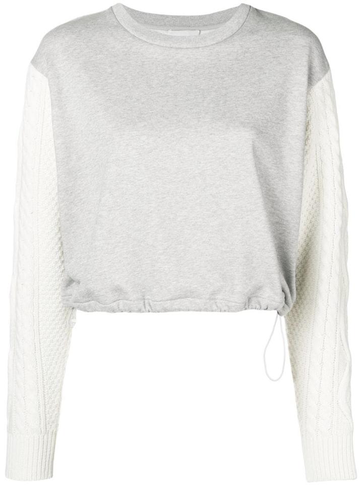 3.1 Phillip Lim Cabled-sleeve Sweatshirt - Grey