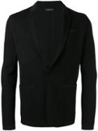 Emporio Armani Fitted Knitted Blazer, Men's, Size: 52, Black, Polyamide/polyester/viscose