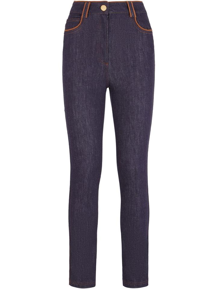 Fendi High-rise Slim-fit Jeans - Blue
