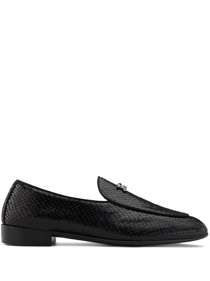 Giuseppe Zanotti Snakeskin Effect Loafers - Black