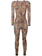 Dsquared2 - Tattoo Print Bodysuit - Women - Polyamide/spandex/elastane - M, Beige, Polyamide/spandex/elastane