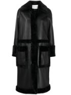 Stand Studio Riley Faux-fur Trimmed Coat - Black
