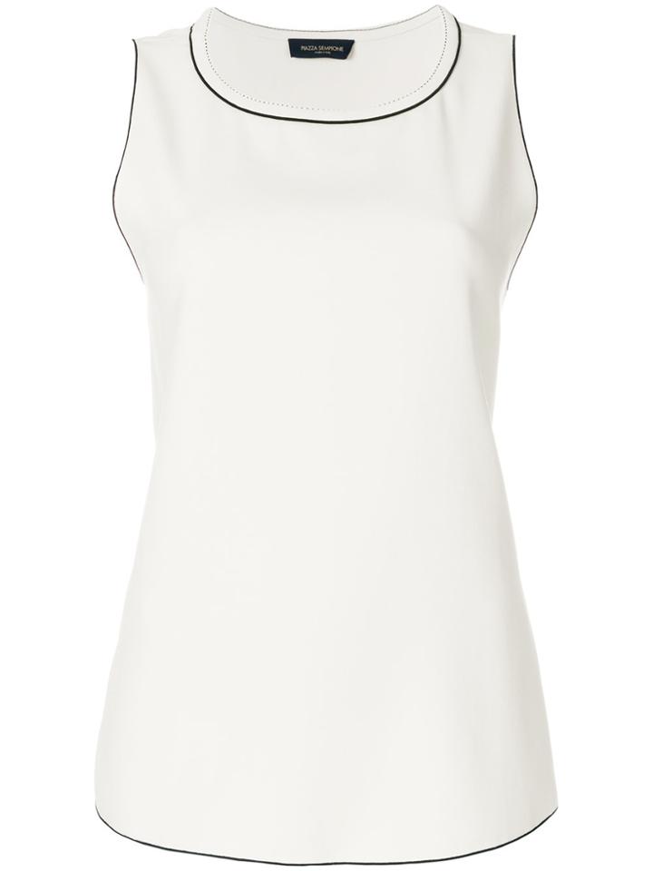 Piazza Sempione Contrast Trim Tank - Nude & Neutrals