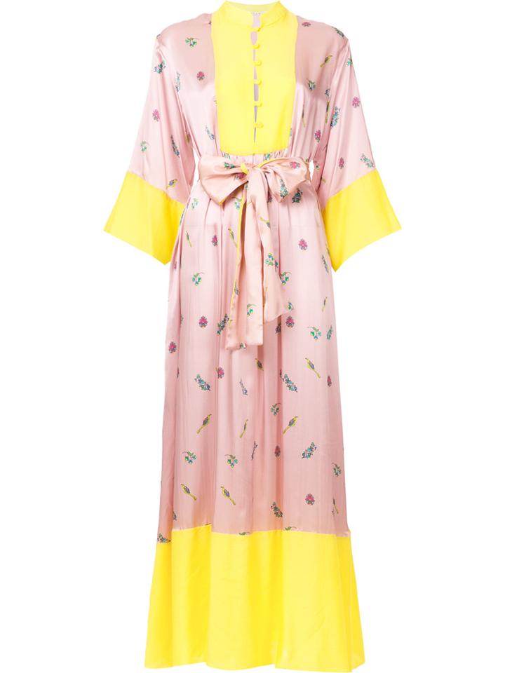 Miahatami Button Belted Dress - Pink & Purple
