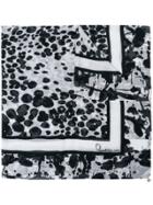 Cavalli Class Paint Splatter Print Scarf - White