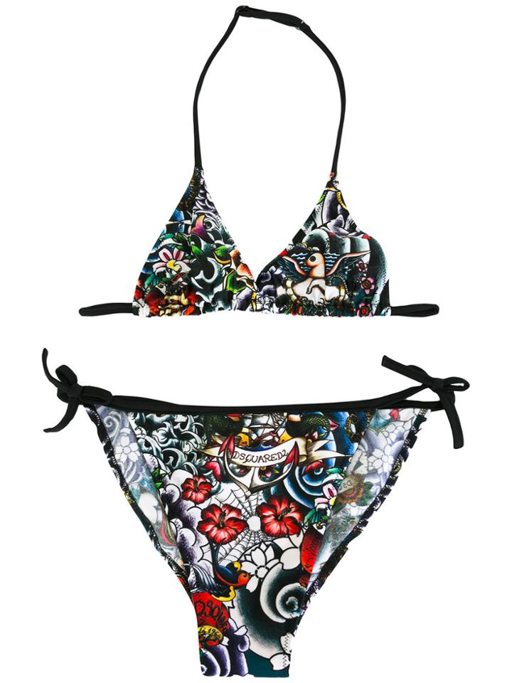 Dsquared2 Kids Printed Bikini - Black