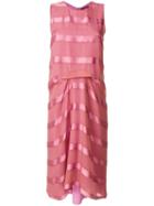Sies Marjan Satin Stripe Sleeveless Midi Dress - Pink
