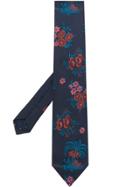 Etro Floral Embroidered Tie - Blue