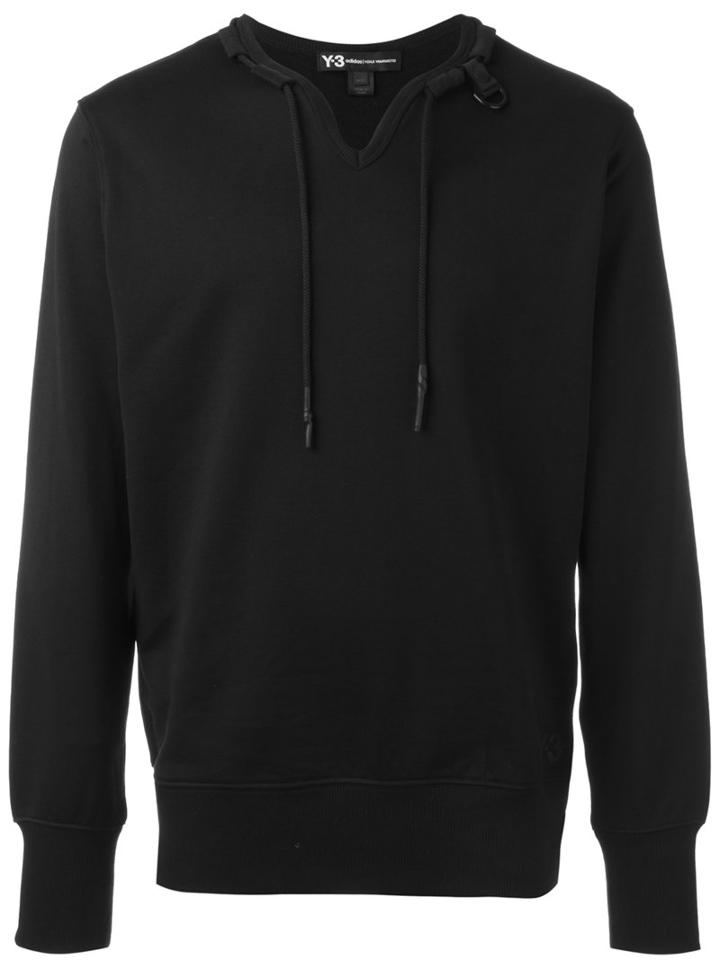 Y-3 String Hoodie, Men's, Size: Xl, Black, Cotton
