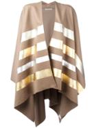 Ermanno Gallamini Striped Cape, Women's, Nude/neutrals, Cashmere/virgin Wool