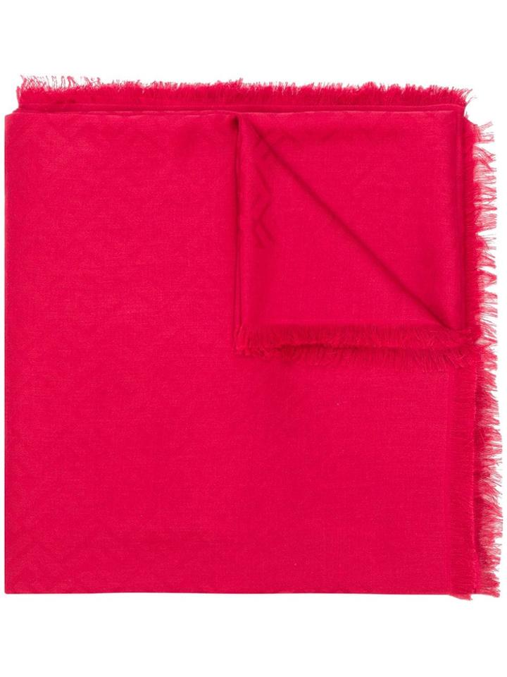 Fendi Fringed Edge Scarf - Red