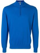 Canali Zip Neck Sweater - Blue