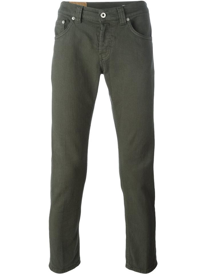 Dondup 'mius' Slim-fit Trousers, Men's, Size: 34, Green, Cotton/spandex/elastane