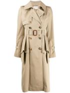 Alexander Mcqueen Ruffled Trench Coat - Brown