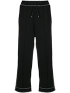 Mcq Alexander Mcqueen Contrast Cropped Track Pants - Black