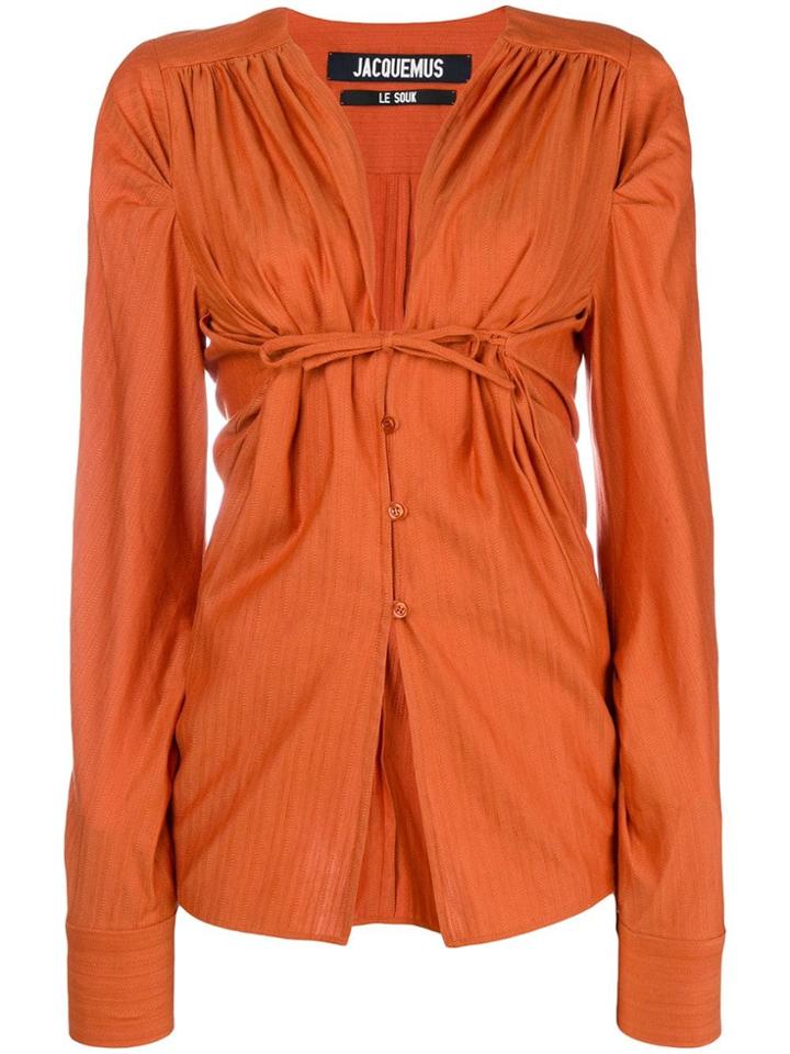 Jacquemus Chest Knot Blouse - Yellow & Orange