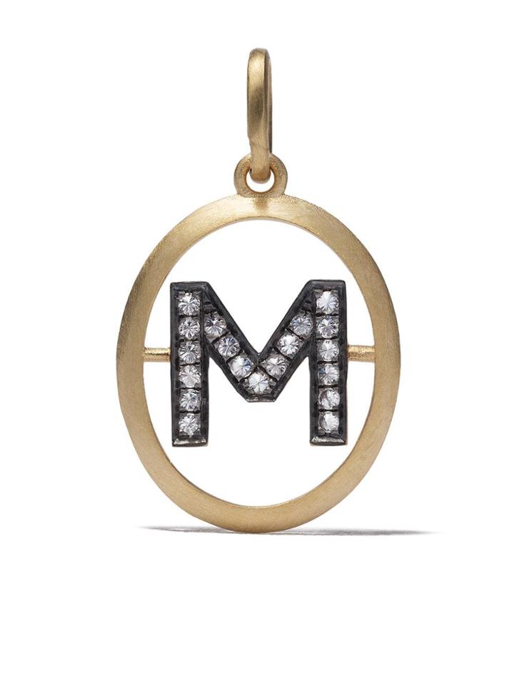Annoushka 18kt Yellow Gold Diamond Initial M Pendant - 18ct Yellow